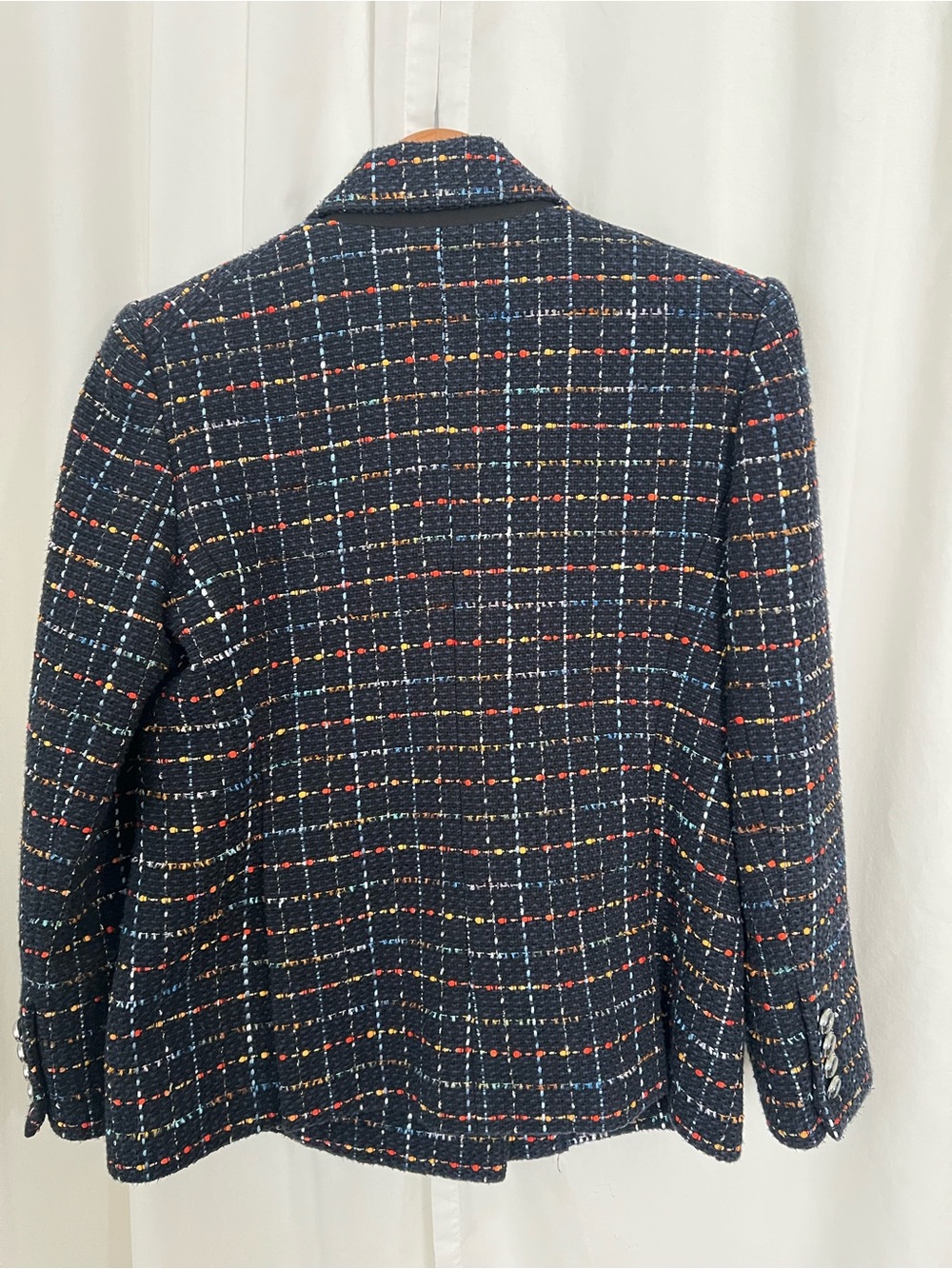 Veronica Beard Rumer Dickey Jacket in navy multi tweed. - Picture 5 of 11